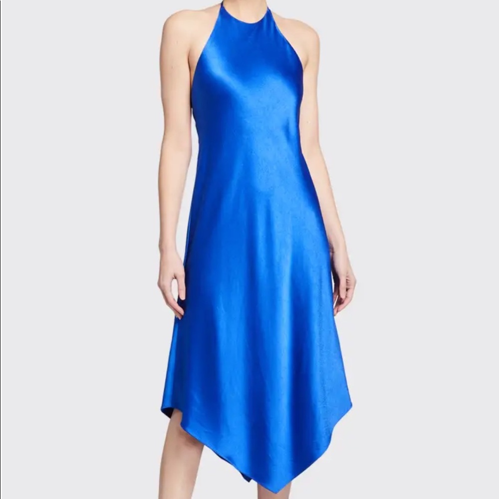 ALICE + OLIVIA Handkerchief Halter Midi Dress